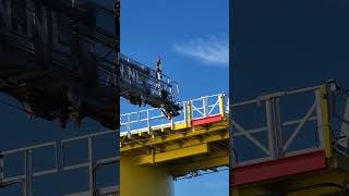 Ampelmann walk to work gangway used by wind farm workers [upl. by Otiv]