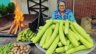 BOTTLE GOURD RECIPE  Tasty Indian Snacks Recipes  Uniqe Lauki Recipe  Street Food  Village Food [upl. by Mart]