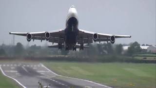 Newcastle Airport 41 HD  75th Anniversary BA 747400 Departure [upl. by Cirek]