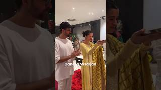 Hrithik Roshan amp GF Saba Azad Performing Ganpati Puja Together 🥹  shorts ganpati bollywood [upl. by Burl]