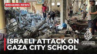 Victims of Gaza City school attack ‘in pieces’ [upl. by Ahsitra]