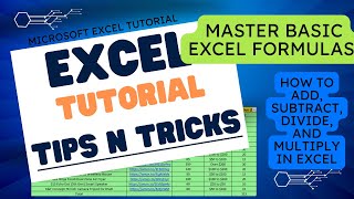 Basic Excel Formulas  Add Subtract Divide Multiply [upl. by Yran829]