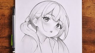 How To Draw Anime Girl  Easy Tutorial step by step [upl. by Isej606]