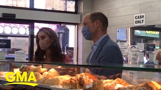 Prince William and Kate Middleton make bagels while surprising royal fans l GMA Digital [upl. by Silisav]