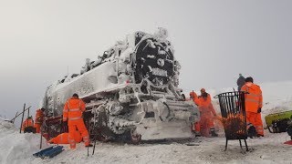 Die Rettung der Brockenlok 99 234 am 10Januar 2019  Brockenbahn eingefroren  POLAREXPRESS [upl. by Nylanna]