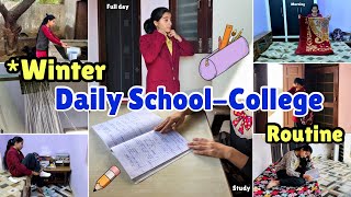 Daily Routine for student in Winter winter student school [upl. by Yemerej]