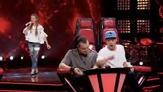 Wiktoria Tracz „RockampRollin Love” – Przesłuchania w ciemno – The Voice Kids Poland [upl. by Eskill]