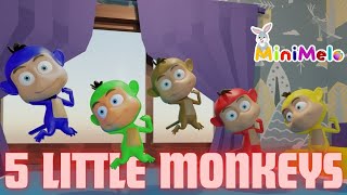 Five little Monkeys Jumping On The Bed MiniMelo  Kids Rhymes  Rhymes For Babies [upl. by Otreblada]