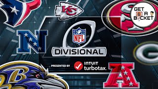 2024 NFL Divisional Round Predictions  Get A Bucket Show [upl. by Alcott]