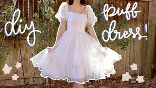 Diy Puff Sleeve Dress  Pattern Available  Selkie Inspired Puff Dress Tutorial ✨so dreamy✨ [upl. by Aicinad174]