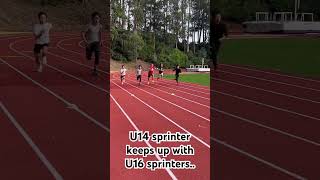 8th Grade Middle Schooler kept with with HS Varsity Sprinters [upl. by Letnuahs]