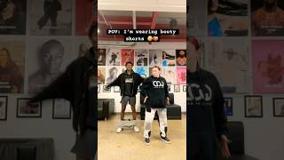 It’s giving booty shorts 🤣 KenadiBeacham trending music utahblackchild duo pov dance [upl. by Gwenneth]