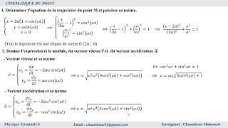 Exercice 3 Cinématique du point  trajectoire elliptique [upl. by Filia]