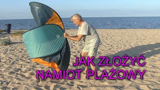 Jak ZŁOŻYĆ namiot plażowy w kilka sekund  to proste  How to FOLD UP a beach tent in seconds [upl. by Goodill]