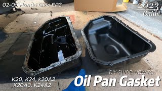 DIY Honda EP3 oil pan gasket replacement K20 k24 [upl. by Akem]