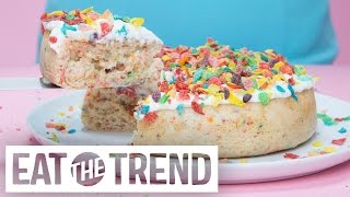 Make Fruity Pebbles Cake in a Rice Cooker  Eat the Trend [upl. by Posner]