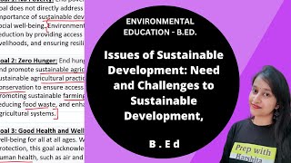 Issues of Sustainable Development Need and challenges to sustainable Development [upl. by Akemot142]