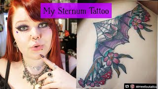 My Sternum Tattoo  Designing it The Tattooing Process and Healing [upl. by Lacram]