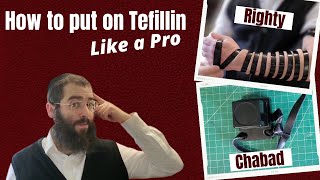 Chabad Custom  Tefillin for Righty Guide how to put on Tefillin Minhag Chabad Blessing Tefillin [upl. by Yrred]