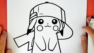 COME DISEGNARE PIKACHU CON IL CAPPELLO DI ASH [upl. by Coffee]