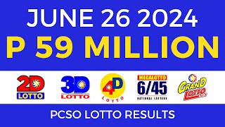 Lotto Result Today 9pm June 26 2024  PCSO Complete [upl. by Cicero]