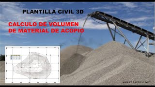 VOLUMEN DE MATERIALES DE ACOPIO EN CIVIL 3D [upl. by Ametaf602]