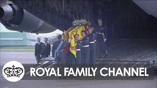 Queens Coffin Arrives in London for Final Journey [upl. by Ashly906]