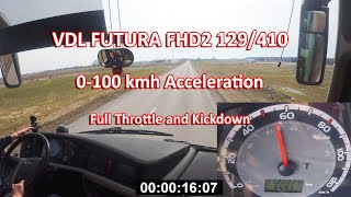 VDL Futura Bus 0100kmh Acceleration Coach Full Throttle Kickdown [upl. by Gnues]