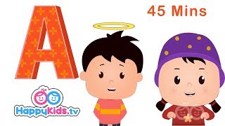 A B C Song  More Nursery Rhymes  Top 25 Children Songs  45 mins Non Stop  Happy Kids [upl. by Chalmers]