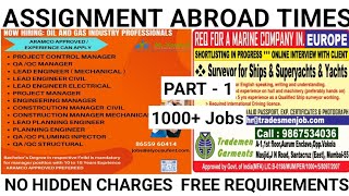 Assignment Abroad Times Newspaper  USA Jobs Vacancy  Urgent Requirement For Saudi Arabia Gulf Job [upl. by Iosep]