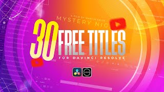 30 Free Titles for Davinci Resolve [upl. by Grethel304]