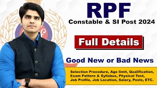 RPF Constable amp SI Recruitment 2024  Notification Out  New Vacancy [upl. by Erline]