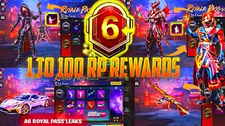 A6 ROYAL PASS  1 TO 100 RP REWARDS  ACE 6 ROYAL PASS LEAKS  A6 ROYAL PASS PUBG MOBILEBGMI 🔥 [upl. by Yendahc]