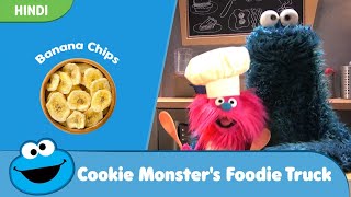 Cookie Monsters Foodie Truck  Banana Chippies  ButteryMilky Biscuits  Hindi [upl. by Aenotna]