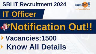 SBI IT Officer Recruitment 2024  1500 Vacancies  Know Complete Details  By Vidhika Mam [upl. by Atnuahc355]