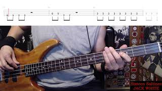 Sixteen Saltines by Jack White  Bass Cover with Tabs PlayAlong [upl. by Mencher]