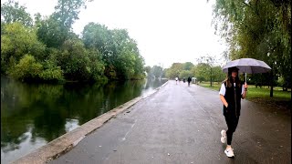 Rainy London Autumn Walk Through Regents Park 4K [upl. by Esylle]