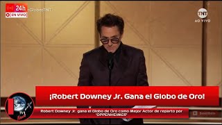 Robert Downey Jr gana el Globo de Oro como Mejor Actor de Reparto por ‘OPPENHEIMER’ Golden Globes [upl. by Ethelred785]