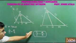 EL TEOREMA DE LA BISECTRIZ INTERIOR EN PROPORCIONALIDAD  DEMOSTRACION [upl. by Gabriella]