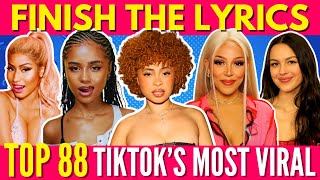 FINISH THE LYRICS  Most Popular Viral TikTok Songs 20212023📀MEGA CHALLENGE📢🎵 [upl. by Gordy943]