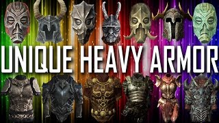 Skyrim  All Unique Heavy Armor Pieces And Sets [upl. by Florentia809]