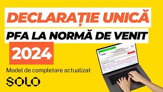 Model completare Declarație Unică 2024 pentru PFA la Normă de Venit [upl. by Hervey]