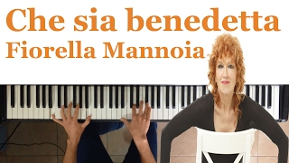 Che sia Benedetta  Fiorella Mannoia  KARAOKE  Piano  Sanremo 2017  Tutorial [upl. by Winn]