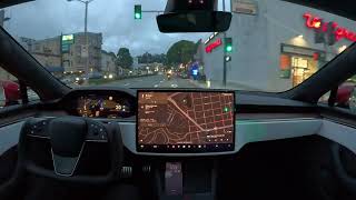 Tesla Full SelfDriving Beta 1212 First Drive Chestnut Street [upl. by Niffirg]