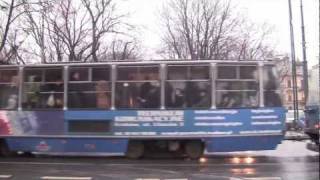 Trams in Kraków Poland  10th January 2012 [upl. by Asreht]