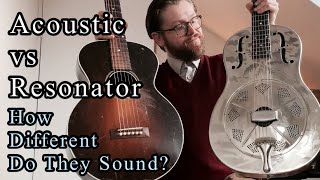 Resonator Guitar vs Acoustic Guitar  Sound Clips and Comparisons [upl. by Atnaloj]