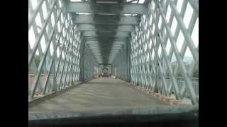 Driving along Valenca do Minho Portugal to Tuy Spain International Bridge built by Eiffel [upl. by Gibbon]