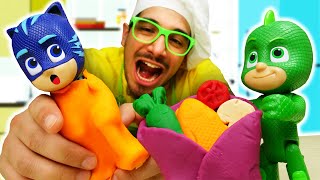 ¡Preparamos burritos con Cristian Gekko y Catboy Juego de cocina con plastilina Play Doh [upl. by Egwin176]