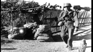 US 475th Infantry soldiers march into ManTha south of Bhamo in Burma during thHD Stock Footage [upl. by Lyn455]