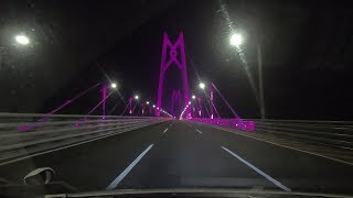 Hong Kong Zhuhai Macao Bridge at Night 港珠澳大橋珠海往香港夜間行車片段 [upl. by Enailil]